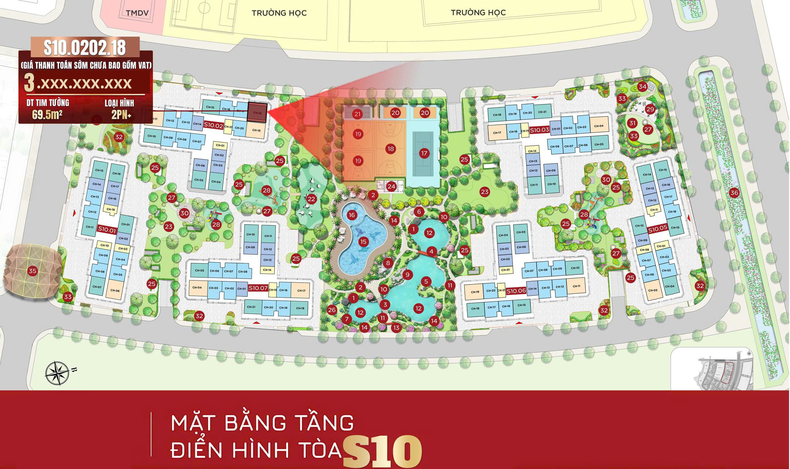 Căn hộ tòa S10 phân khu The Origami từ chủ đầu tư_S10.0202.18